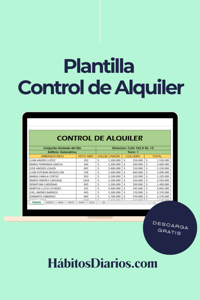 Control de Alquiler: Plantilla Excel